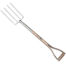 Tuinvork met stalen kop en houten handvat