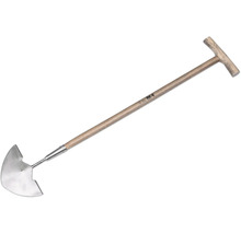 Grasrandsteker met T-greep en houten steel