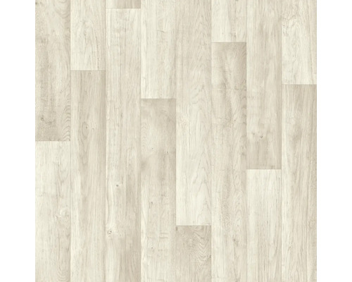 PVC op maat Larissa parketoptiek wit 300 cm breed Vloerbedekking met licht houten decor