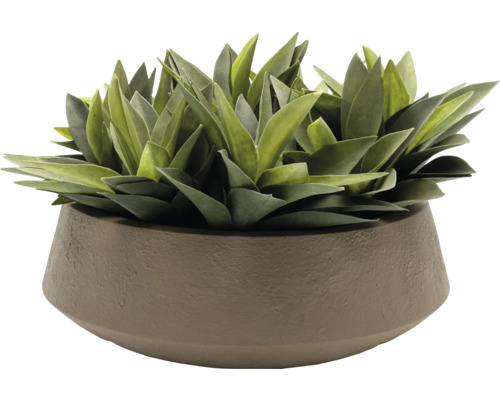 Kunstplant met groene bladeren in bruine pot