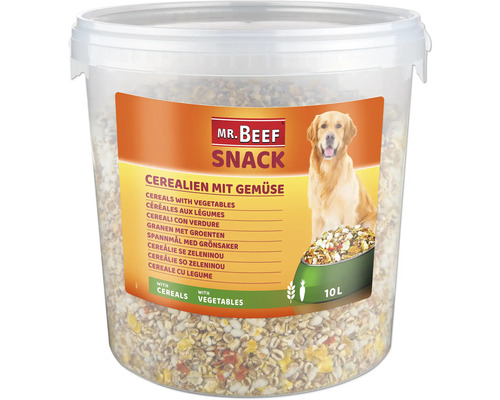 Mr Beef Snack granen met groenten voor honden in emmer