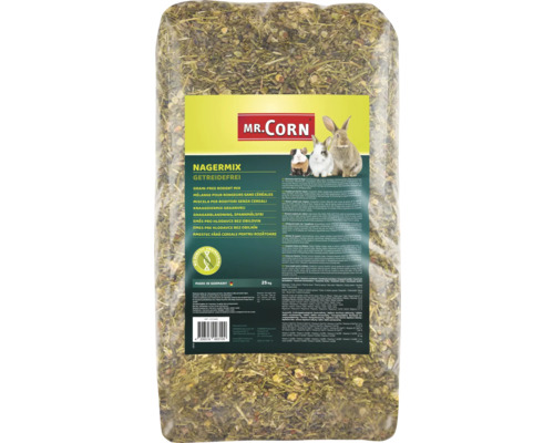 MR CORN Knaagdiermix graanvrij met vitamine C, 25 kg Mr. Corn Knaagdierenmix graanvrij, 25 kilogram verpakking