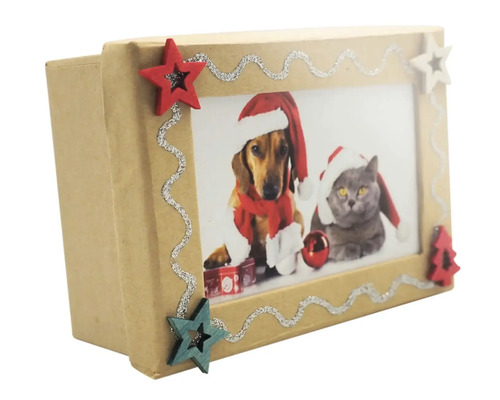 Fotobox met honden- en kattenmotief in kerstman kostuums