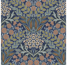 Bloemenbehang met bladeren en bloemmotief