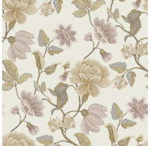 Bloemenbehang met bloemen en bladeren