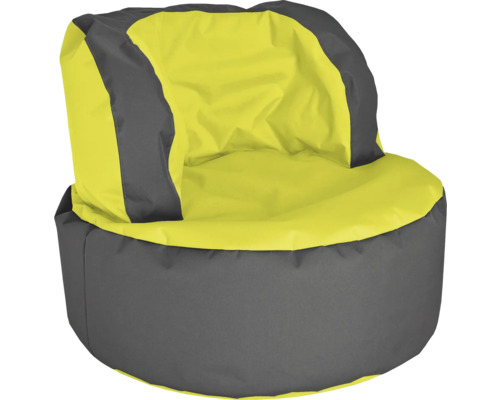 Geel grijze zitzak met rugleuning