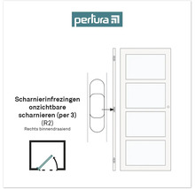 Perltura Logo, Schets van de deur met onzichtbare scharnieren