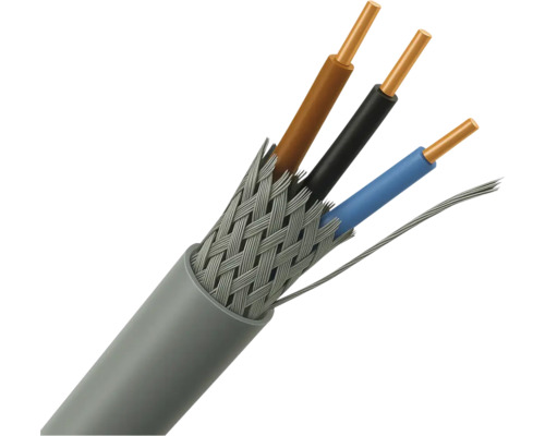 Grondkabel YMVK-as DCA 3x2,5 mm² grijs 50 m Kabel met drie draden en draadomvlechting