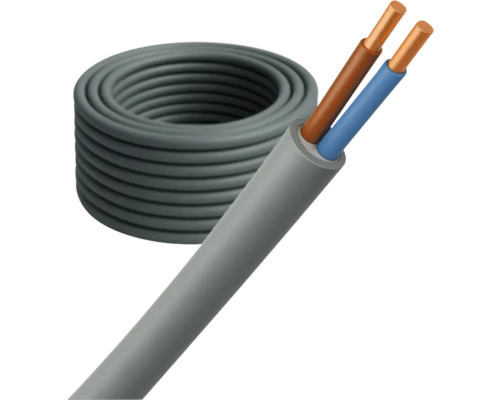 Grijze elektriciteitskabel op een rol