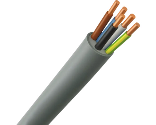 Buitenkabel XMVK 5x2,5 mm² grijs 10 m Elektriciteitskabel met vijf draden