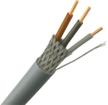 Doorsnede van een elektrische kabel met mantel en binnenste geleiders