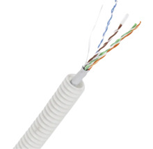 Data kabel met gegolfde buisisolatie en blootliggende draden