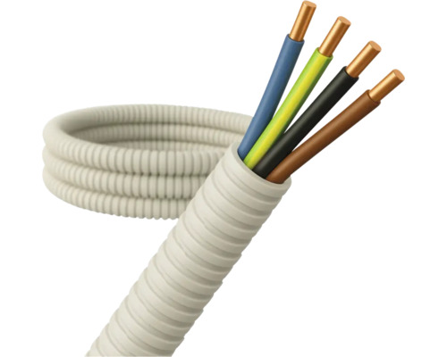 Gegolfde buis met vieraderige kabel