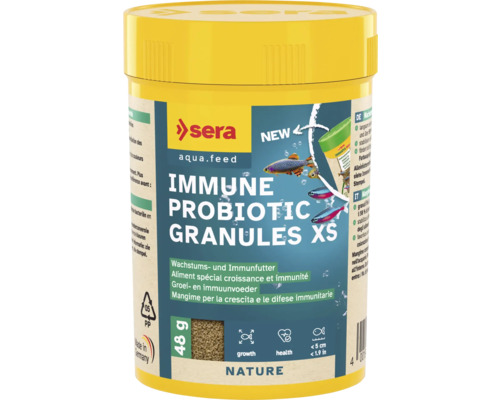 SERA Immune Probiotic Vissenvoer granulaat XS 100 ml Sera Aquafeed Immune Probiotic Granules XS, 48 gram, visvoer voor groei en immuniteit