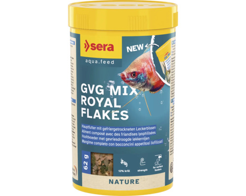 SERA GVG Mix Royal Vissenvoer vlokken 250 ml Sera GVG Mix Royal Flakes visvoer in gele verpakking