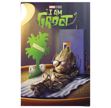 I am Groot poster met Groot met een hoofdtelefoon en een bril