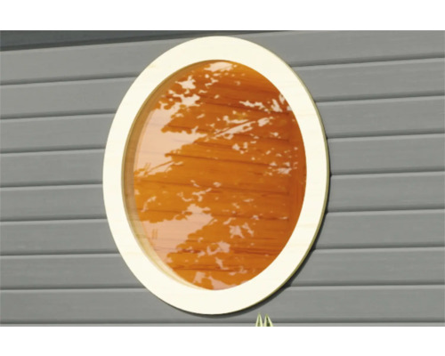 Rond houten raam