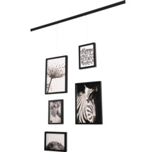 Hanglamp met meerdere fotolijsten met diverse motieven