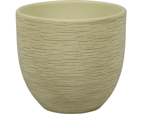 PASSION FOR POTTERY Bloempot Le Havre Aardewerk crème Ø 16 cm H 14 cm Bloempot met horizontaal patroon
