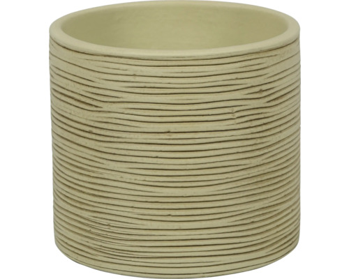 PASSION FOR POTTERY Bloempot Le Havre Aardewerk crème Ø 24 cm H 22 cm Cilindervormige bloempot met horizontale groeven