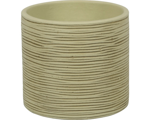 PASSION FOR POTTERY Bloempot Le Havre Aardewerk crème Ø 29 cm H 26 cm Cilindervormige bloempot met horizontale lijnstructuur