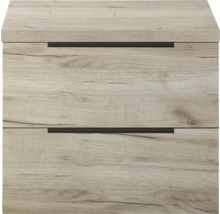 Wastafelonderkast met twee laden in houtlook