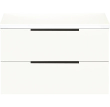 Witte wastafelonderkast met twee laden en grepen