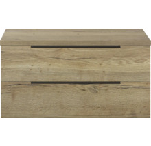 Wastafelonderkast met twee lades in houtlook