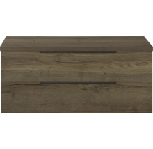 Wastafelonderkast met twee lades in houtlook