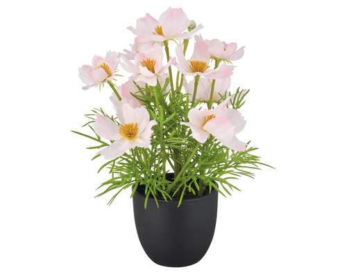 Kunstplant in pot met heldere bloemen