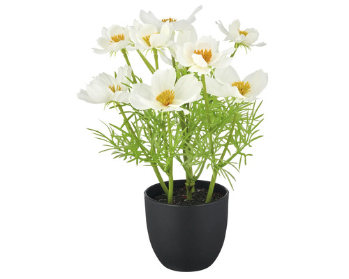 Kunstplant met witte bloemen in pot