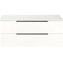 Witte wastafelonderkast met twee lades en grepen