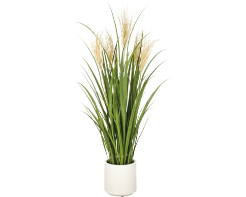 Kunst siergras in witte pot