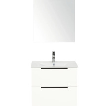 Wastafel met onderkast en spiegel voor de badkamer