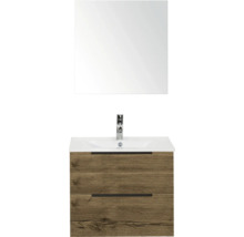 Wastafelcombinatie met spiegel, kraan en onderkast