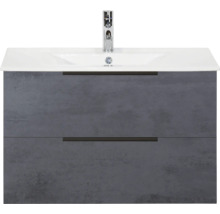 Wastafelonderkast met twee laden en opzetwastafel plus kraan