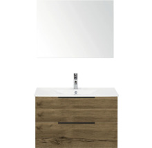 Wastafelmeubel met spiegel, twee laden en wastafel