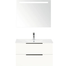 Wastafelmeubel met onderkast en spiegel met verlichting