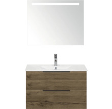 Wastafelmeubel met spiegel en onderkast met twee laden