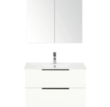 Spiegelhangkast met wastafelonderkast en armatuur voor de badkamer