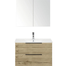 Wastafelcombinatie met spiegelkast, wastafel, kraan en onderkast