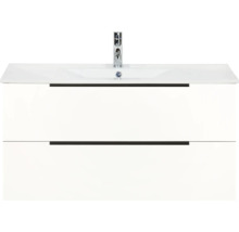 Wastafelonderkast met twee laden en kraan