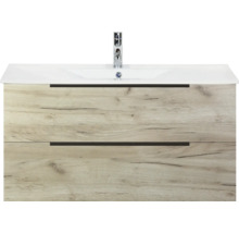 Wastafelmeubel met twee laden en een wastafel