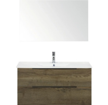 Wastafel met onderkast en spiegel voor de badkamer