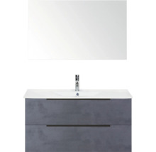 Wastafelcombinatie met wastafel, onderkast en spiegel voor de badkamer