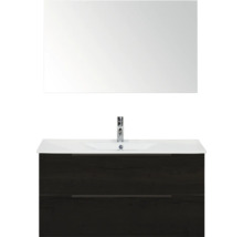 Wastafel met onderkast en spiegel voor de badkamer