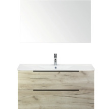 Wastafelmeubel met onderkast, keramische wastafel en spiegel