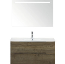 Wastafelmeubel met wastafel, kraan en spiegel