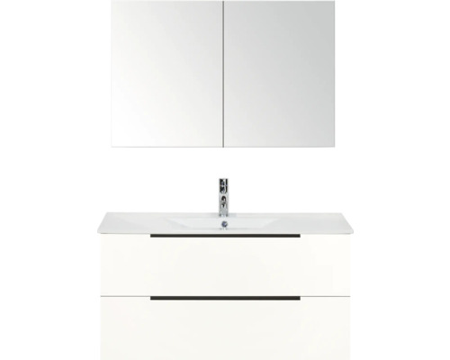 Wastafelonderkast met wastafel en spiegelkast voor de badkamer