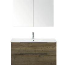 Wastafelmeubel met onderkast en spiegelkast voor de badkamer